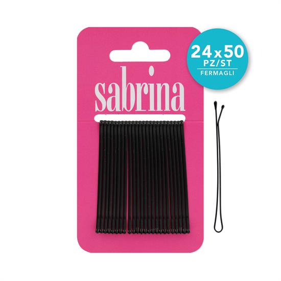 SABRINA FERMAGLI LISCI CON PALLINA 7 CM NERI 181 (SCATOLA)